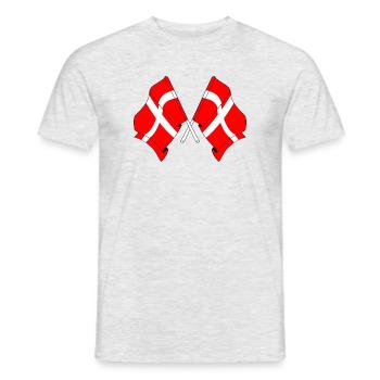 Deux drapeaux Danemark - T-shirt homme - gris chiné - Devant - AI Model Male 178 dark (178cm)
