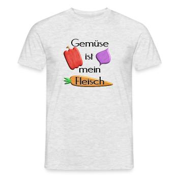 Gemüse - Gemüse ist mein Fleisch -schwarze Schrift - Männer T-Shirt - Grau meliert - Vorne - AI Model Male 178 dark (178cm)