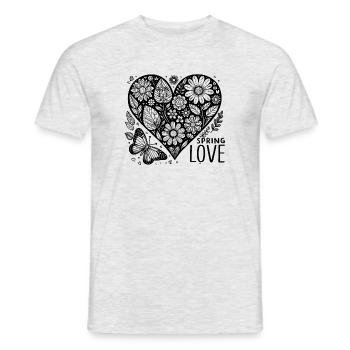 spring love - Männer T-Shirt - Grau meliert - Vorne - AI Model Male 178 dark (178cm)