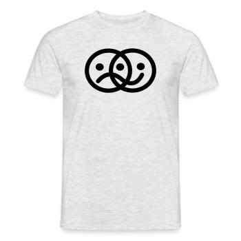 Smiley, sombre et joyeux - T-shirt homme - gris chiné - Devant - AI Model Male 178 dark (178cm)