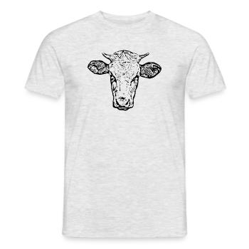 T-shirt de vache personnalisé cadeau pour les agriculteurs - T-shirt homme - gris chiné - Devant - AI Model Male 178 dark (178cm)