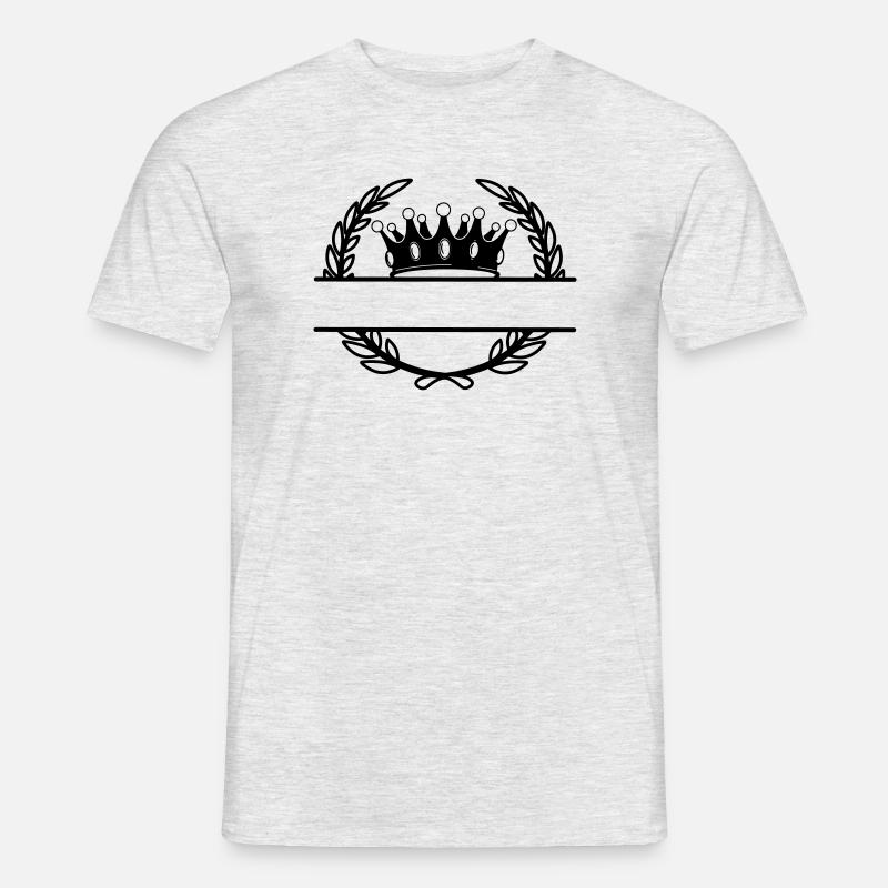 Lorbeerkranz mit Krone - Männer T-Shirt - Grau meliert