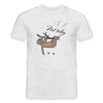 not today Sloth - Men's T-Shirt - heather grey - Front - AI Model Male 178 dark (178cm)