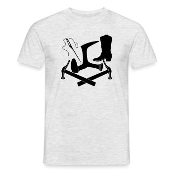 Logo de l’outil de cordonnier - T-shirt homme - gris chiné - Devant - AI Model Male 178 dark (178cm)