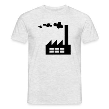 Factory logo with smoke - Men's T-Shirt - heather grey - Front - AI Model Male 178 dark (178cm)