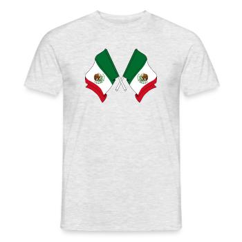 Deux drapeaux croisés du Mexique - T-shirt homme - gris chiné - Devant - AI Model Male 178 dark (178cm)