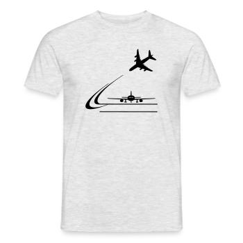 Landung von Flugzeugen - Männer T-Shirt - Grau meliert - Vorne - AI Model Male 178 dark (178cm)