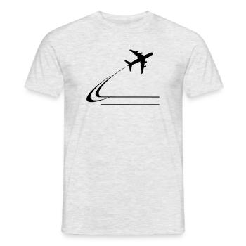 Vom Flugzeug wegfliegen - Männer T-Shirt - Grau meliert - Vorne - AI Model Male 178 dark (178cm)