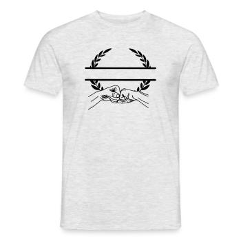 Hand gesture of working together - Men's T-Shirt - heather grey - Front - AI Model Male 178 dark (178cm)