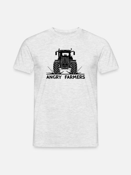 Traktor-Protest Wütende Bauern - Männer T-Shirt - Grau meliert