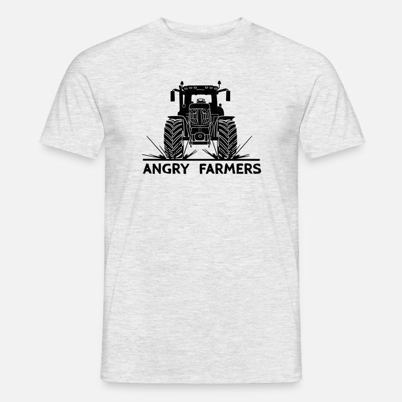 Traktor-Protest Wütende Bauern - Männer T-Shirt - Grau meliert