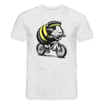 Radfahrendes Meerschweinchen - Männer T-Shirt - Grau meliert - Vorne - AI Model Male 178 dark (178cm)