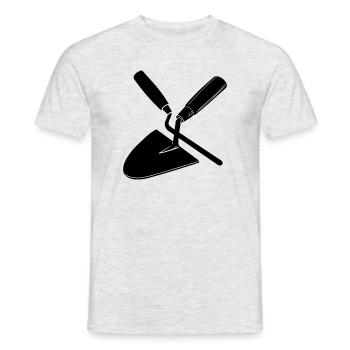 Clou et truelle à joint, outils de maçon - T-shirt homme - gris chiné - Devant - AI Model Male 178 dark (178cm)