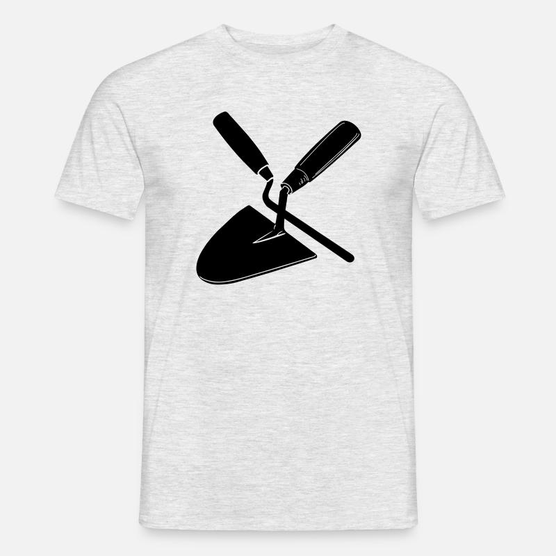 Joint nail and trowel, mason's tools - Men’s T-shirt - heather grey