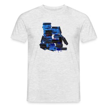 Bücher Design, Taranteln, für jedermann - Männer T-Shirt - Grau meliert - Vorne - AI Model Male 178 dark (178cm)