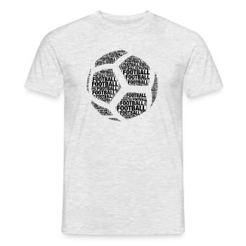 Football Ball - Football Word Cloud Black - Men's T-Shirt - heather grey - Front - AI Model Male 178 dark (178cm)