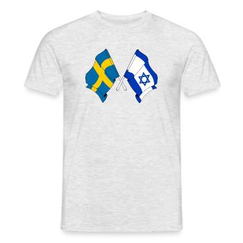 Flagge Schweden, Flagge Israel - Männer T-Shirt - Grau meliert - Vorne - AI Model Male 178 dark (178cm)