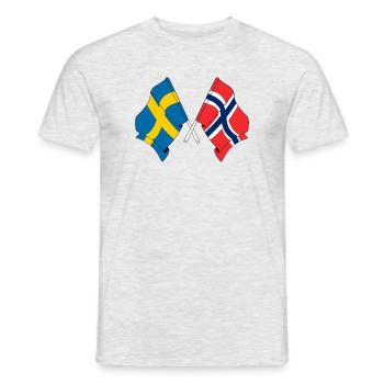 Flagge Schweden, Flagge Norwegen - Männer T-Shirt - Grau meliert - Vorne - AI Model Male 178 dark (178cm)