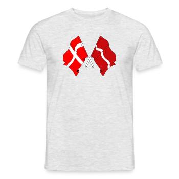 Drapeau Danemark, drapeau Lettonie - T-shirt homme - gris chiné - Devant - AI Model Male 178 dark (178cm)