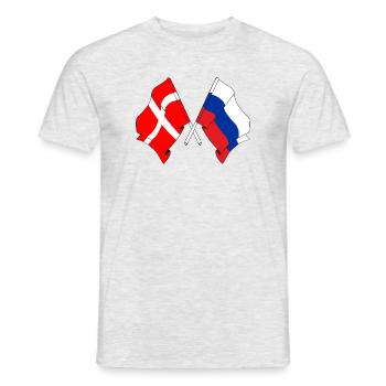 Drapeau Danemark, drapeau Russie - T-shirt homme - gris chiné - Devant - AI Model Male 178 dark (178cm)