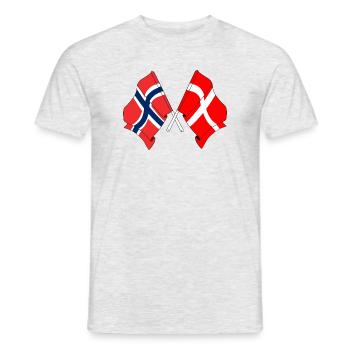 Flagge Norwegen, Flagge Dänemark - Männer T-Shirt - Grau meliert - Vorne - AI Model Male 178 dark (178cm)