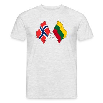 Flagge Norwegen, Flagge Litauen - Männer T-Shirt - Grau meliert - Vorne - AI Model Male 178 dark (178cm)