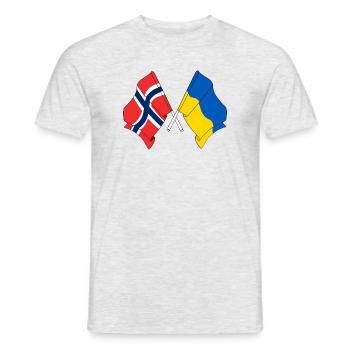 Flagge Norwegen, Flagge Ukraine - Männer T-Shirt - Grau meliert - Vorne - AI Model Male 178 dark (178cm)