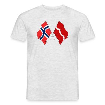 Flagge Norwegen, Flagge Lettland - Männer T-Shirt - Grau meliert - Vorne - AI Model Male 178 dark (178cm)
