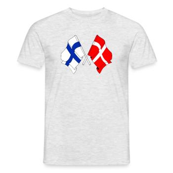 Flag Finland, flag Denmark - Men's T-Shirt - heather grey - Front - AI Model Male 178 dark (178cm)