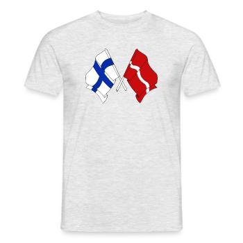 Flagge Finnland, Flagge Lettland - Männer T-Shirt - Grau meliert - Vorne - AI Model Male 178 dark (178cm)