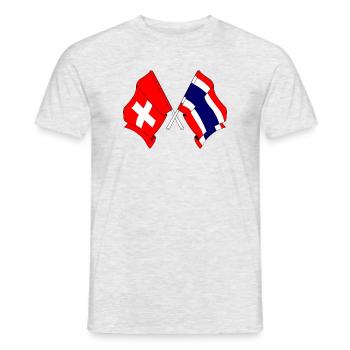 Flagge Schweiz Thailand - Männer T-Shirt - Grau meliert - Vorne - AI Model Male 178 dark (178cm)