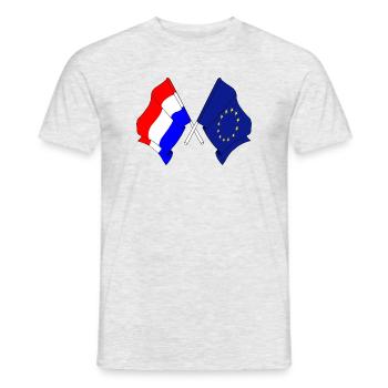 Drapeau des Pays-Bas, drapeau de l’Europe - T-shirt homme - gris chiné - Devant - AI Model Male 178 dark (178cm)