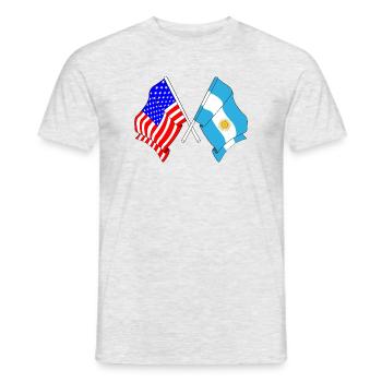 Drapeau des États-Unis et drapeau de l’Argentine - T-shirt homme - gris chiné - Devant - AI Model Male 178 dark (178cm)