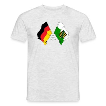 Flag Germany, Saxony - Men's T-Shirt - heather grey - Front - AI Model Male 178 dark (178cm)