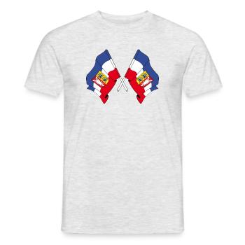 Deux drapeaux Schleswig Holstein - T-shirt homme - gris chiné - Devant - AI Model Male 178 dark (178cm)