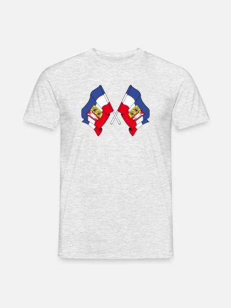 Two flags Schleswig Holstein - Men's T-Shirt - heather grey
