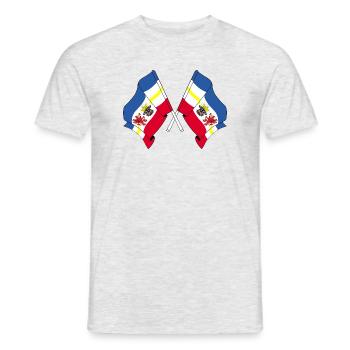 Deux drapeaux Mecklembourg-Poméranie-Occidentale - T-shirt homme - gris chiné - Devant - AI Model Male 178 dark (178cm)