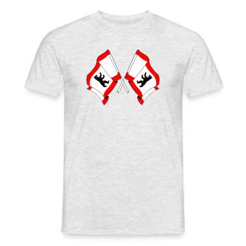 Two flags Berlin - Men's T-Shirt - heather grey - Front - AI Model Male 178 dark (178cm)