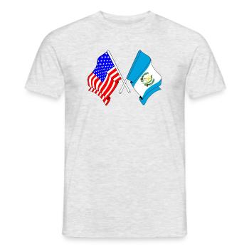 Flag USA and Flag Guatemala - Men's T-Shirt - heather grey - Front - AI Model Male 178 dark (178cm)