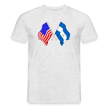 Drapeau des États-Unis et drapeau du Nicaragua - T-shirt homme - gris chiné - Devant - AI Model Male 178 dark (178cm)