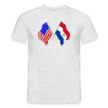 Flag USA, flag Paraguay - Men's T-Shirt - heather grey - Front - AI Model Male 178 dark (178cm)