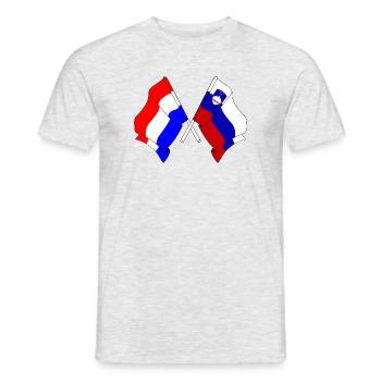 Flagge der Niederlande, Slowenien - Männer T-Shirt - Grau meliert - Vorne - AI Model Male 178 dark (178cm)