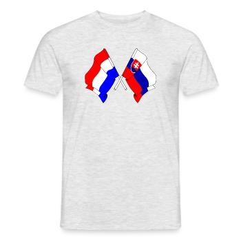 Flagge der Niederlande, Slowakei - Männer T-Shirt - Grau meliert - Vorne - AI Model Male 178 dark (178cm)