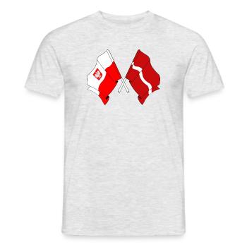 Flag of Poland, Latvia - Men's T-Shirt - heather grey - Front - AI Model Male 178 dark (178cm)