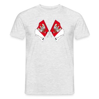 Two flags Greater Poland - Men's T-Shirt - heather grey - Front - AI Model Male 178 dark (178cm)