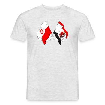 Flag of Poland, Kuyavia Pomerania crossed - Men's T-Shirt - heather grey - Front - AI Model Male 178 dark (178cm)