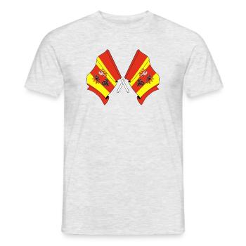 Deux drapeaux Lodz - T-shirt homme - gris chiné - Devant - AI Model Male 178 dark (178cm)