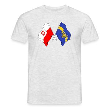 Flag Poland Silesia - Men's T-Shirt - heather grey - Front - AI Model Male 178 dark (178cm)