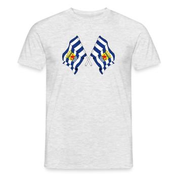 Two flags of the province of Zeeland - Men's T-Shirt - heather grey - Front - AI Model Male 178 dark (178cm)