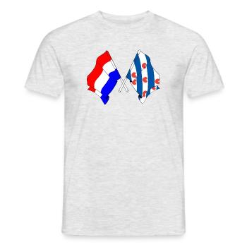Drapeau des Pays-Bas, Frise croisé - T-shirt homme - gris chiné - Devant - AI Model Male 178 dark (178cm)